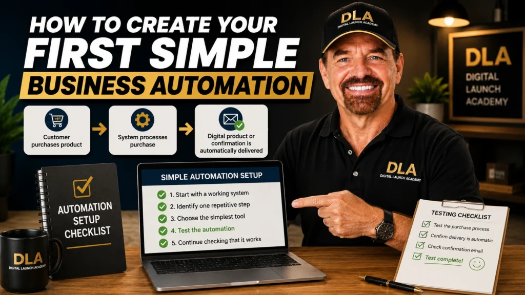 Glenn is showing how to create your first simple business automation setup.