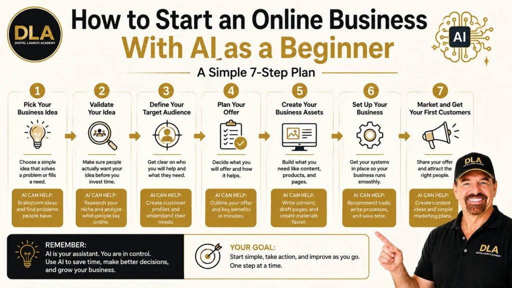 Glenn teaching a simple process for using AI to explore and evaluate an online business idea
