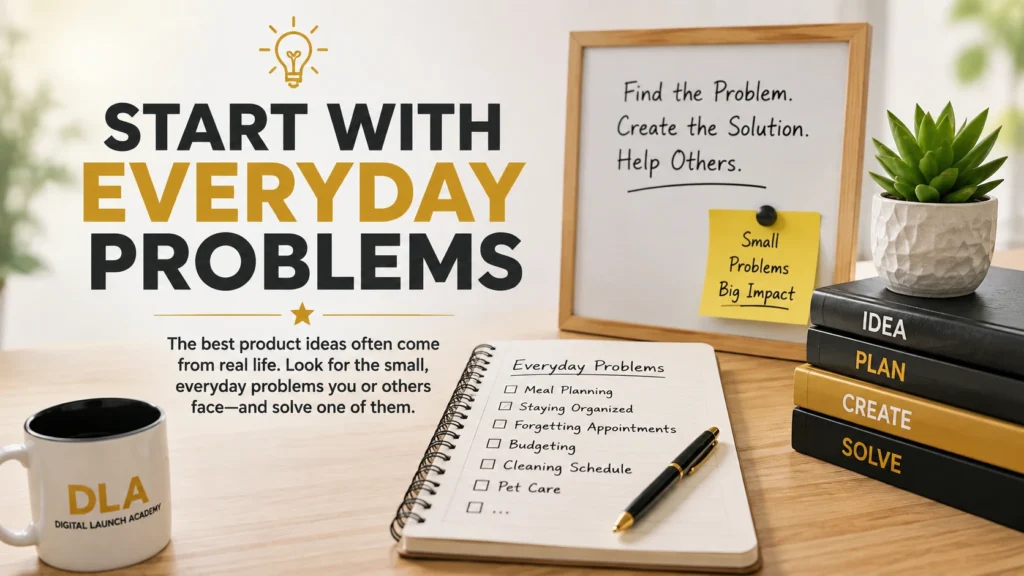 Teaching about the profitable digital product idea and how to start with everyday problems.