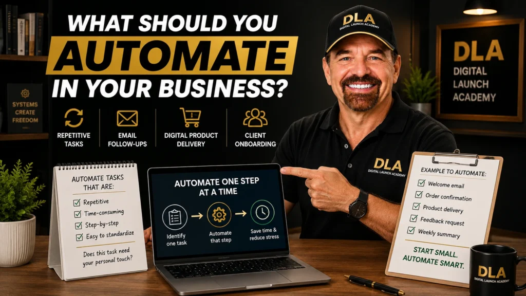 A student contacts Glenn about what you should automate in your business. He explains that they are repetitive and time-consuming tasks.