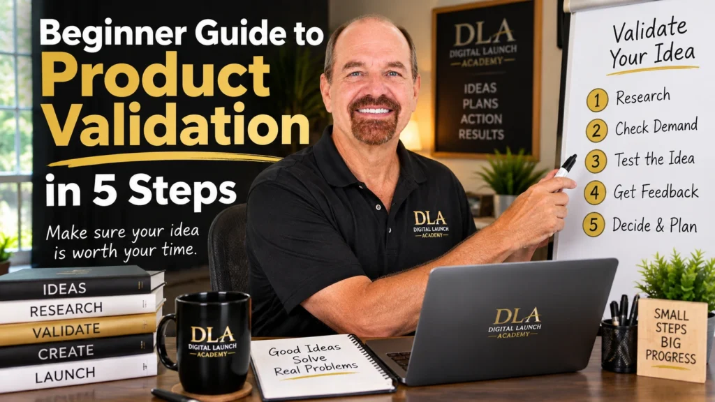 Beginner guide to product validation. Glenn is showing the class how to validate your ideas.
