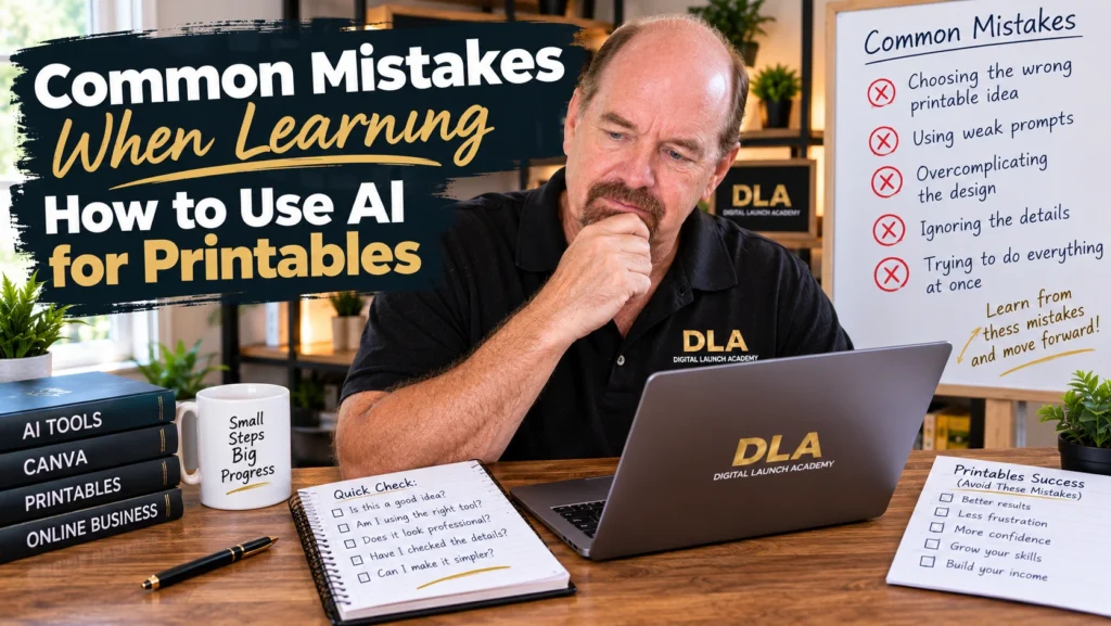 I am instructing my students about the common mistakes when learning . How to use AI for printables
