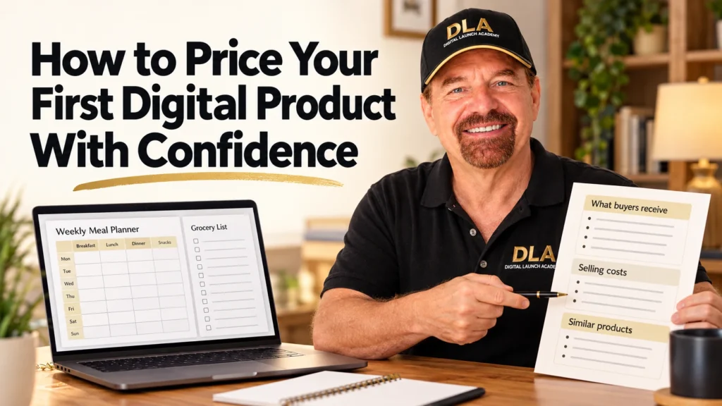 Glenn shares with the class how to price your first digital product.