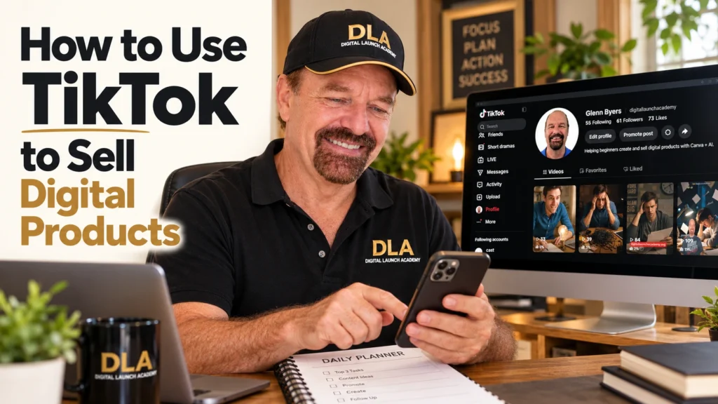 Glenn is explaining how to use TikTok to sell digital products