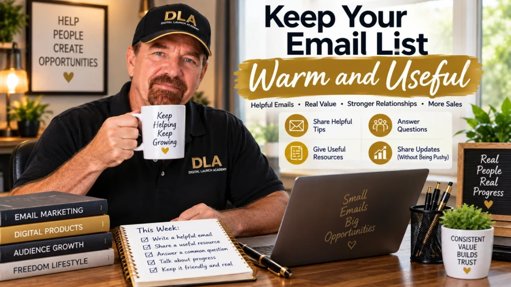 Glenn shares with the students to keep your email list warm and useful.