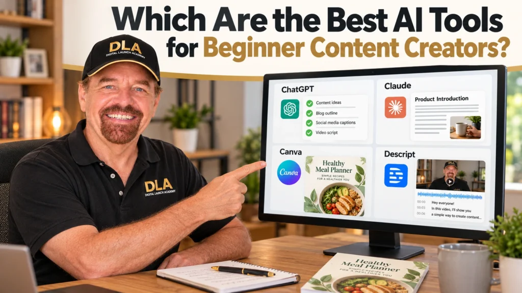 Glenn is showing which are the best AI tools for beginner content creators.